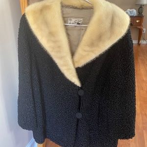 Persian Lamb Jacket with White Mink Collar